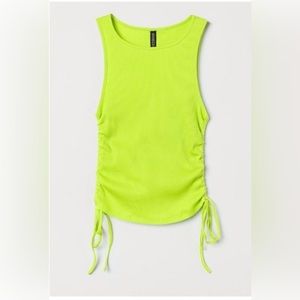 H&M Divided Crop Top Green with adjustable strings on side